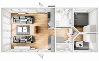 Casa móvel Malta Haus – 2 quartos com terraço no último piso