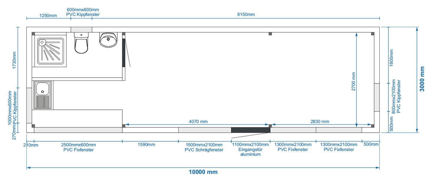 Casa pequena/Casa de férias 10,00 × 3,00 m