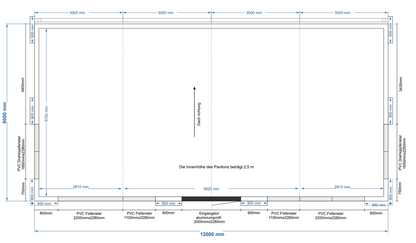 Escritório em contentor 12,00 × 6,00 m – Modelo Lisboa