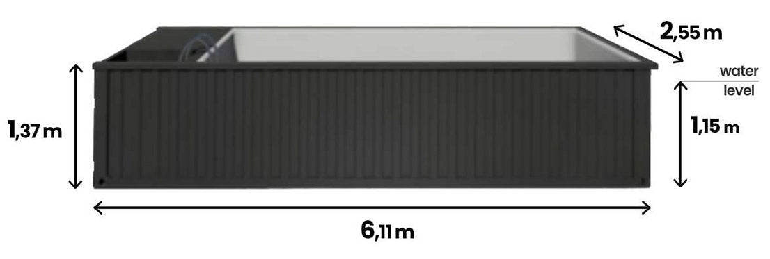 Piscina Contentor Premium 6,2 x 2,5 m