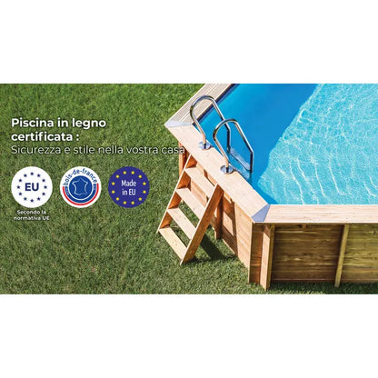 Piscina rígida acima do solo GRE Violette 2 castanho, 1,27 m de altura x 5 m de diâmetro