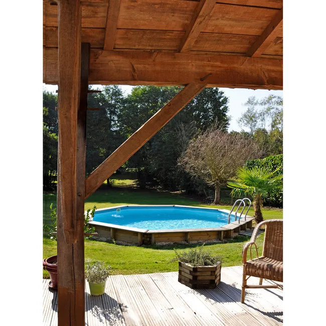 Piscina rígida acima do solo GRE Violette 2 castanho, 1,27 m de altura x 5 m de diâmetro