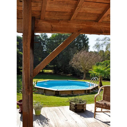 Piscina rígida acima do solo GRE Violette 2 castanho, 1,27 m de altura x 5 m de diâmetro