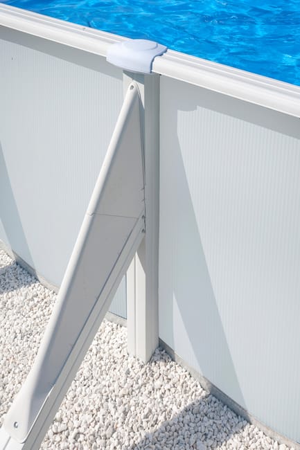 Piscina rígida acima do solo GRE Fiji branca tamanho L (7,3 x 3,75 m)