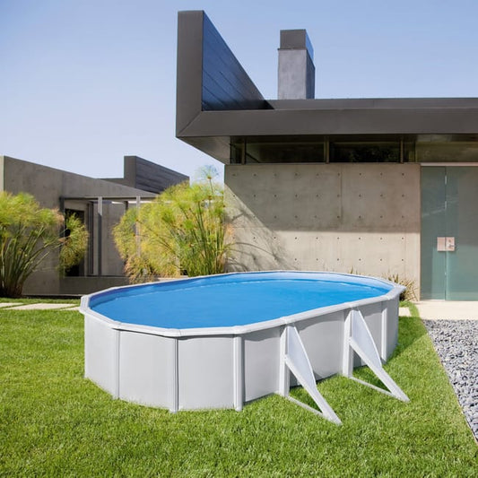 Piscina rígida acima do solo GRE Atlantis branca – C. int. 6,1 × 3,75 m